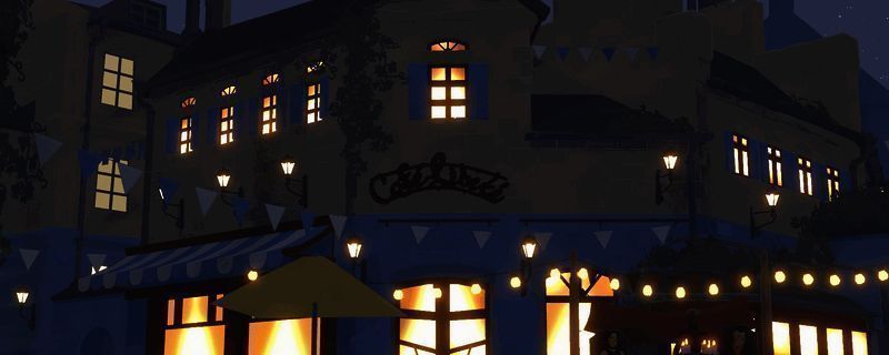 《小小书店》海鸥扫盲成就攻略图示，展示装备鱼类后海鸥飞入书店的场景