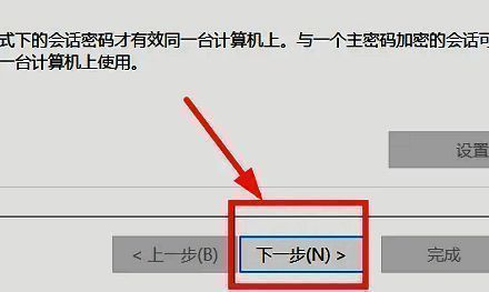 导出向导界面，显示下一步按钮已高亮