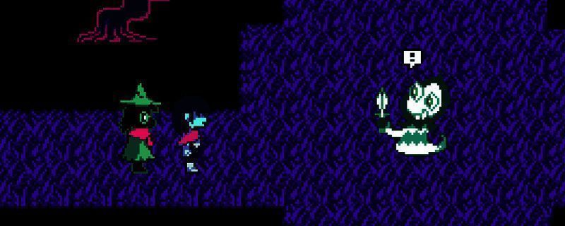 Ruddin战斗场景，角色与怪物对峙，背景为昏暗洞穴环境