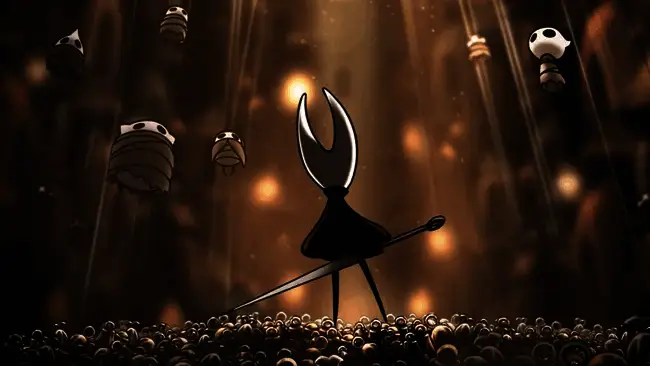 《丝之歌》Boss战画面，角色与巨型敌人激烈对抗，场景细节丰富