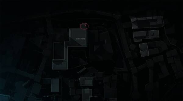 地图截图展示长弓溪谷密码门的精确位置