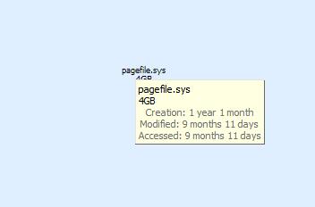 鼠标悬停在区块上显示文件详细信息的示意图