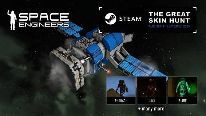 《太空工程师》游戏画面展示飞船与空间站的建造场景，细节丰富，科技感十足