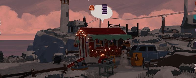 《小小书店》中蒂尔德回忆任务触发场景，玩家在咖啡馆与NPC互动