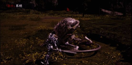 融合系统界面展示，玩家正在将不朽机甲因子与角色融合