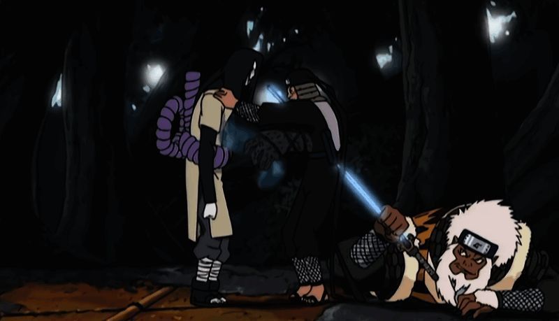 三代火影倒下瞬间，面带微笑，身后是燃烧的木叶村