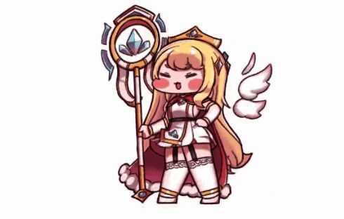 埃尔芬角色立绘图，手持魔法杖，身着华丽长袍，背景有魔法光效