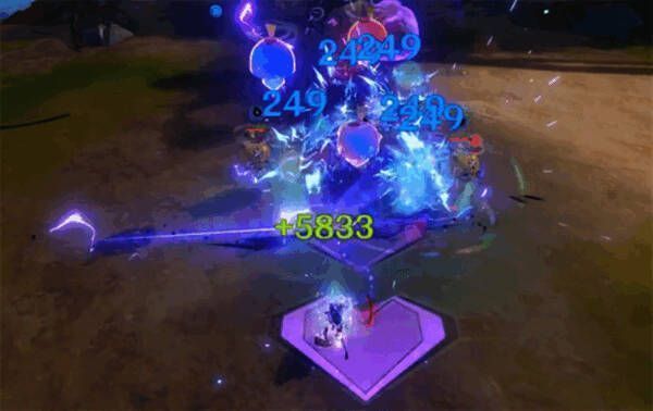 原神战斗界面显示武库巨鸭召唤出数只小鸭子，围绕在周围