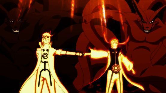 波风水门进入九尾查克拉模式，气势非凡