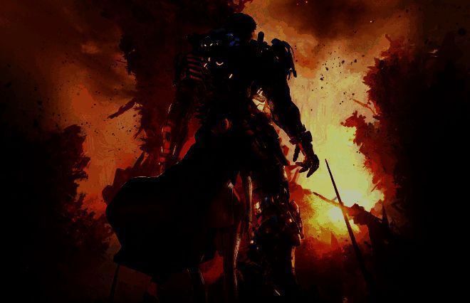 《机甲战魔：神话之裔》游戏封面展示，机甲与战场激烈对战