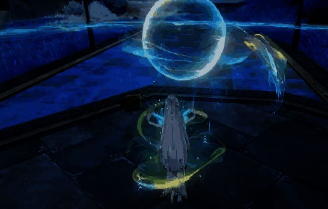 扶疏配合云璃机制治疗全队，界面显示血量恢复与护盾数值