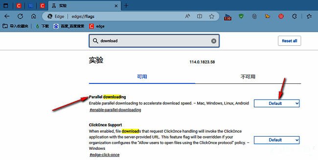 Edge浏览器找到Parallel Downloading选项