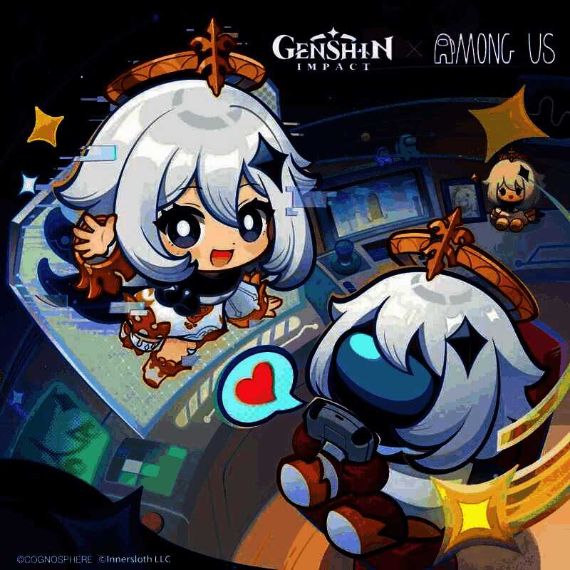 联动装扮宣传图，展示派蒙风格角色装扮细节