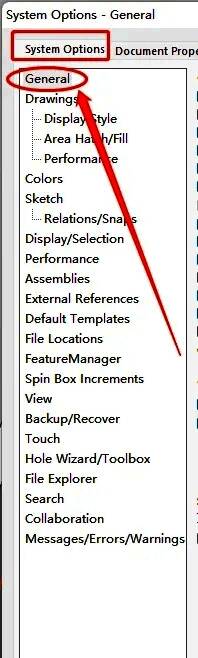 系统选项界面展示General设置区域，语言菜单选项清晰可见