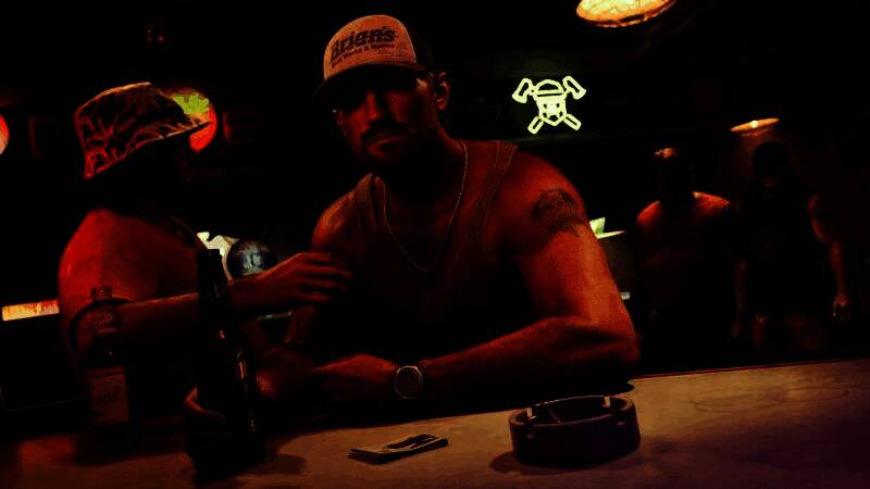 《GTA6》概念图，画面中展现了一个充满未来感的城市街道，车辆与行人穿梭其中，背景高楼林立