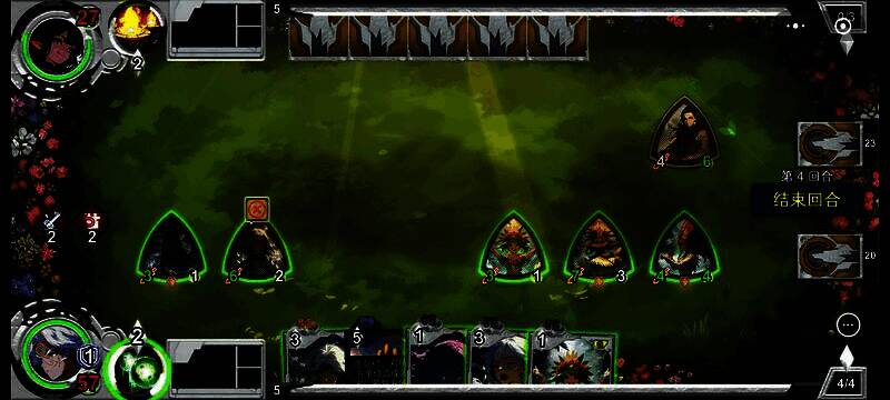 华夏透支流派与自伤流联动示意图，展示法术与随从配合