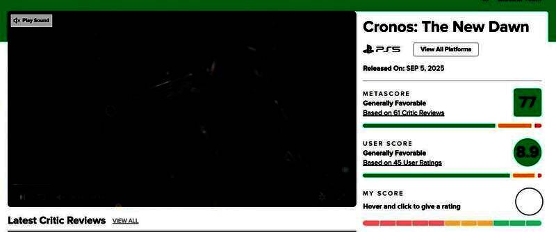玩家在Metacritic上的高评分截图