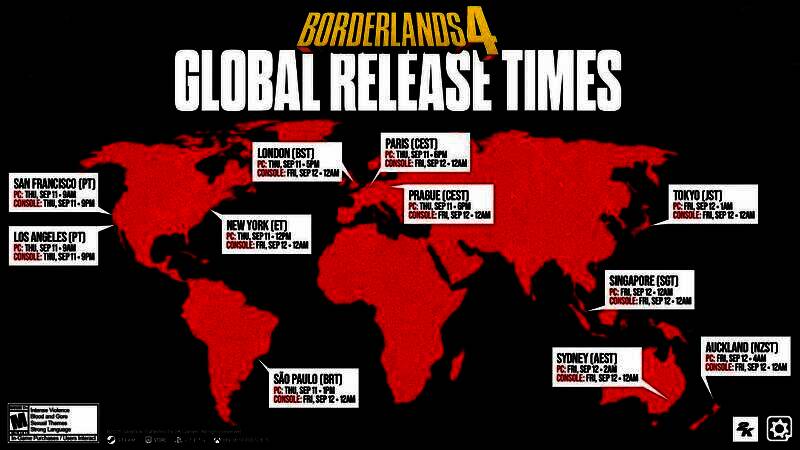 《无主之地4》角色造型夸张，场景色彩鲜明，延续系列独特画风