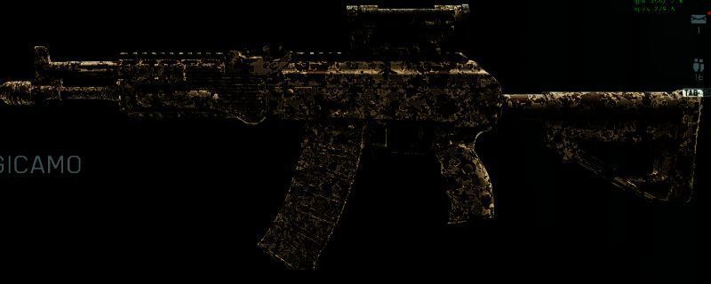 《战地6》武器迷彩设置界面展示，界面中显示了多种迷彩皮肤选项和武器预览效果