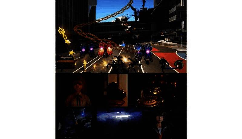 《王国之心4》预告画面概念图，主角索拉手持钥匙刃穿越异世界