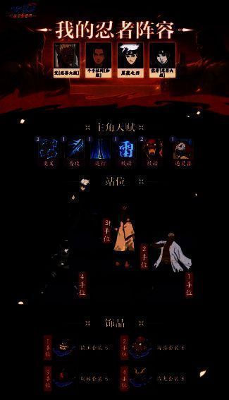 艾搭配初代千手柱间与奥摩伊的阵容展示图