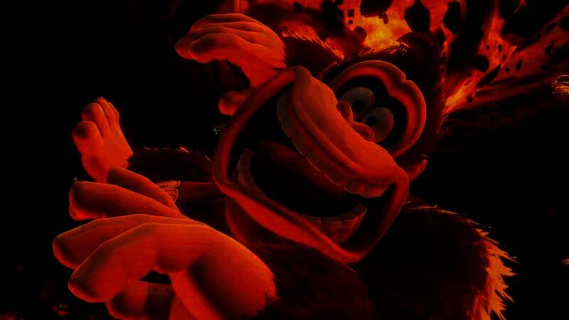 前任天堂开发者渡边健接受采访画面，背景为任天堂经典游戏角色剪影