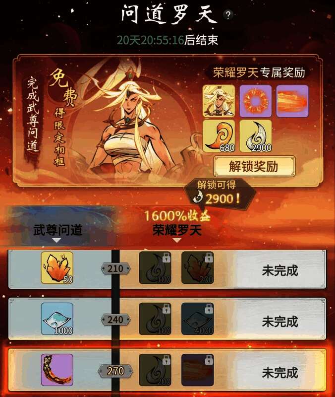 武尊外观展示，角色身穿武尊战魂附体特效，气势磅礴