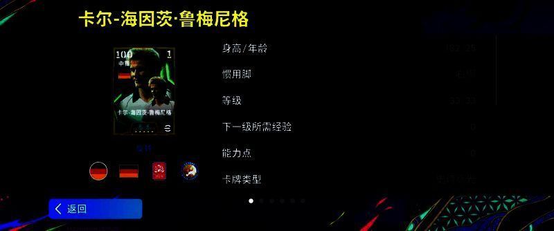 鲁梅尼格游戏卡面展示其增能属性与总评信息