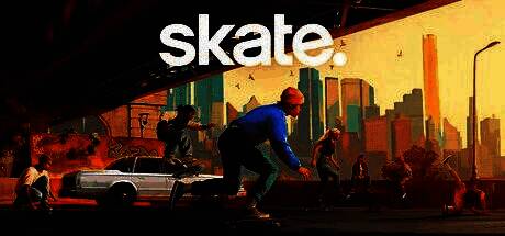 滑板少年在城市街头做出高难度动作，背景为开放世界城市