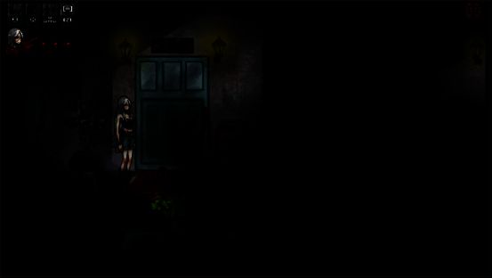 游戏场景展示一段古老的墓碑与扭曲的树影，背景气氛阴森压抑