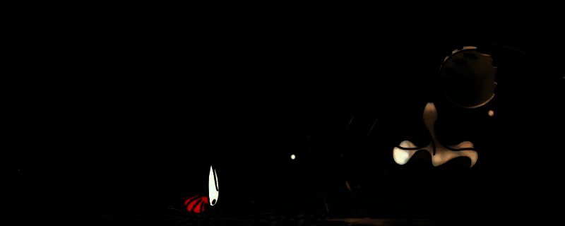 空洞骑士丝之歌原罪者战斗场景，角色与巨大敌人激烈对抗，背景为阴暗地牢环境