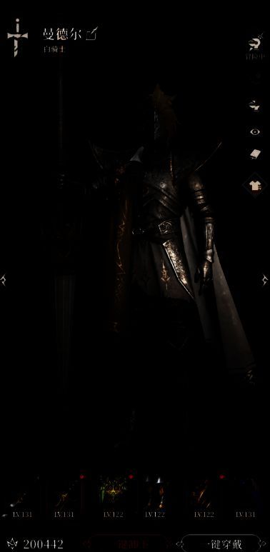 白骑士技能面板展示，包含多个被动技能图标