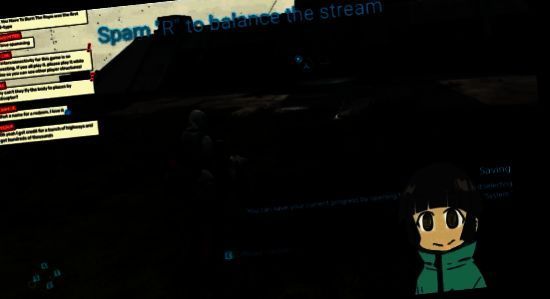 直播画面倾斜示意图，观众正在发送L和R指令试图平衡画面