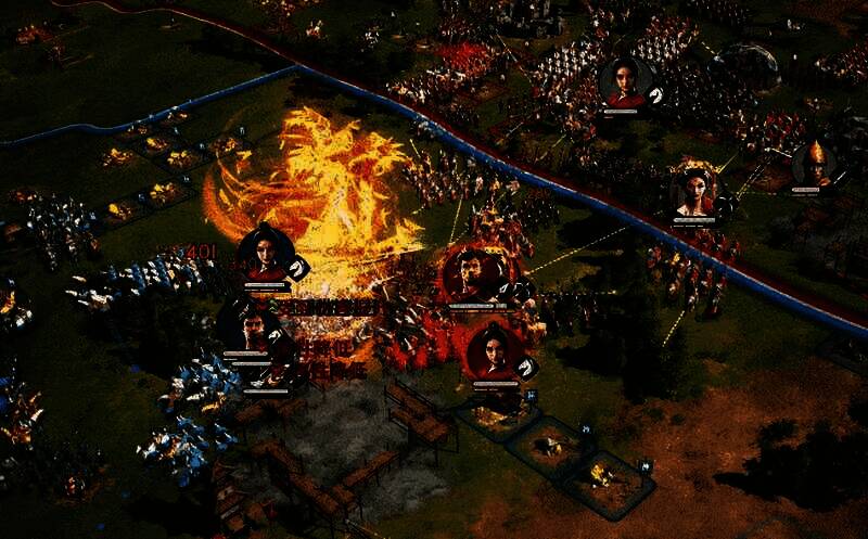 《王于兴师》战斗画面，玩家实时调兵遣将