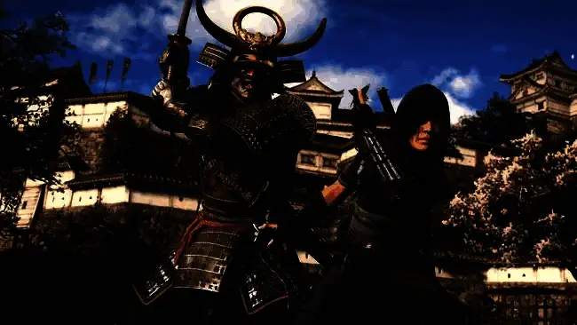 《刺客信条：影》DLC《淡路之爪》游戏场景展示，角色在树林中潜行