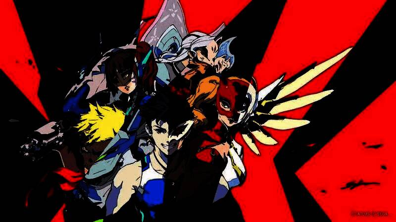 五款联动传说皮肤展示图，风格高度还原《女神异闻录5》原作设定