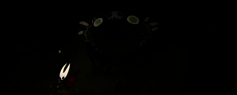 伟大的格洛BOSS战场景，巨大昆虫形态敌人悬浮空中，周围布满毒液飞弹与召唤刺球