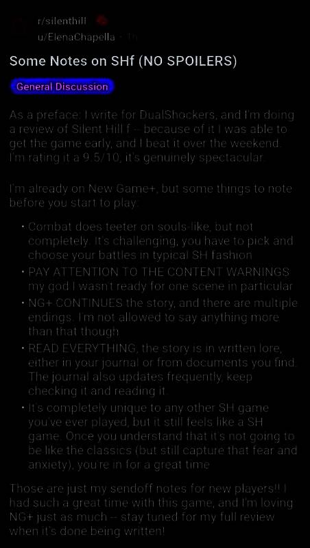 《寂静岭f》剧情过场动画截图，角色表情凝重，气氛压抑