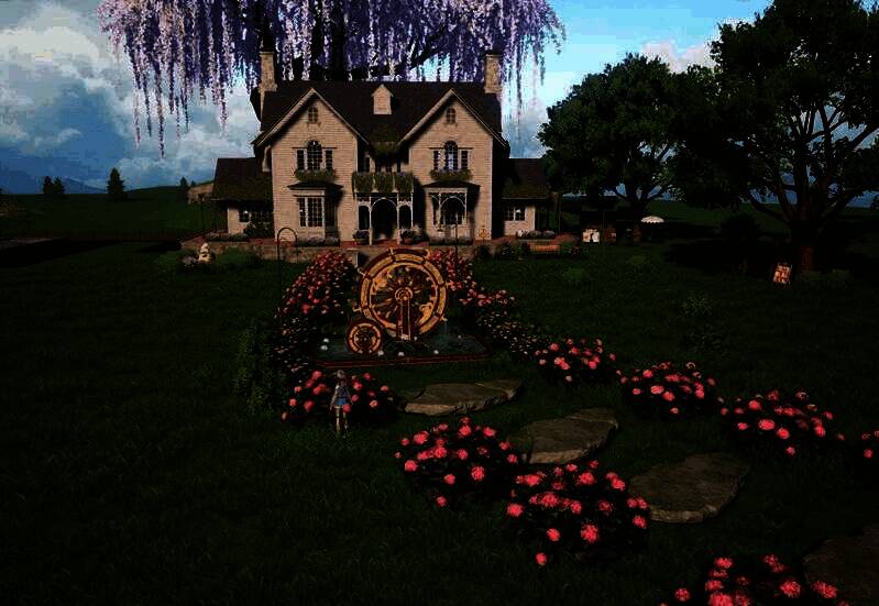 角色站在岛屿中央，背景显示五块大型土地已全部解锁，周围有鱼塘和动物小屋