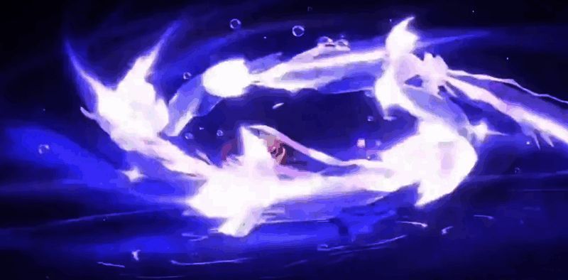 长夜月技能展示图，展示其召唤忆灵时的特效及增益效果