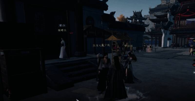 玩家角色正在与聂少侠对话，背景为古朴庭院，对话框显示‘风神腿聂少侠’选项高亮