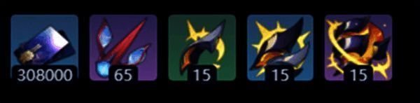 长夜月突破材料列表图示，清晰标注每种材料名称与数量，界面整洁直观