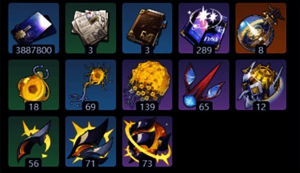 长夜月天赋升级材料总览表，详细列出各项道具及其对应数量，便于玩家对照整理