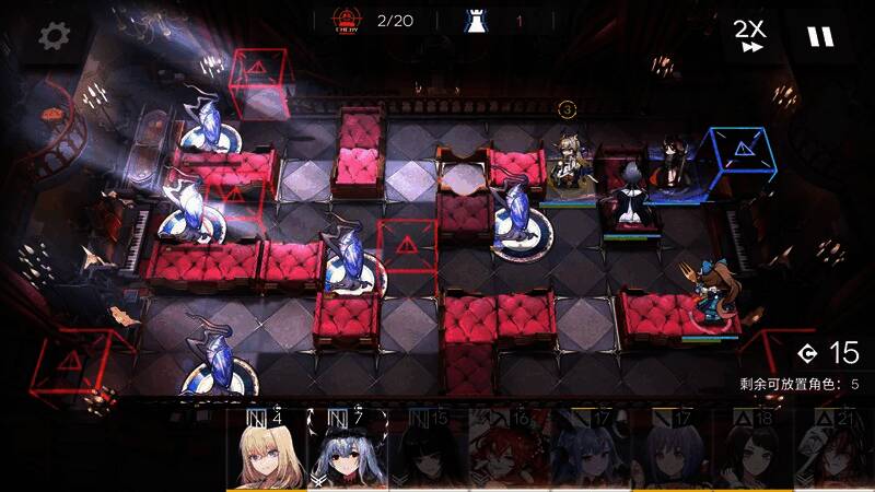 突袭EX-5至EX-8关卡挂机阵容示意图，干员部署与技能释放路径清晰展示