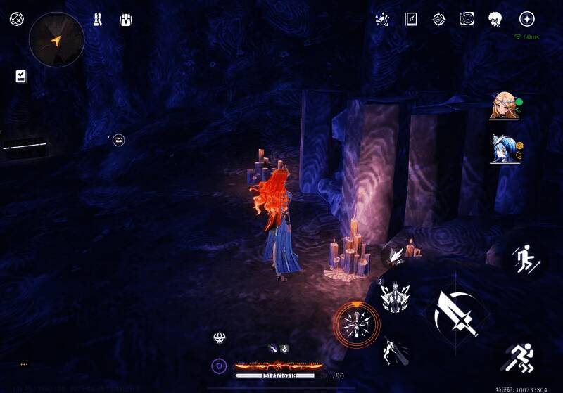 第四神龛远景图，蓝光闪烁，环境清幽