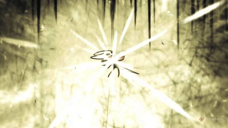 《空洞骑士：丝之歌》游戏战斗画面，角色在复杂地形中应对密集敌人