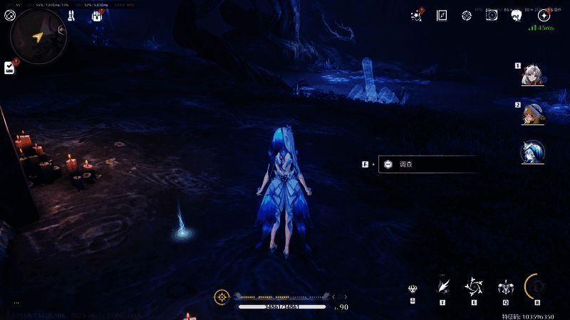 点位②瀑布后方平台视角，水流遮挡部分视野