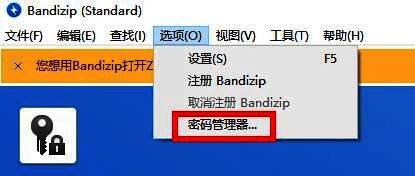 选项列表界面，显示“密码管理器”选项
