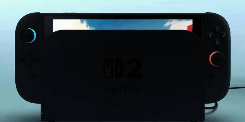 任天堂Switch 2官方发布画面，展示主机连接电视运行游戏的场景