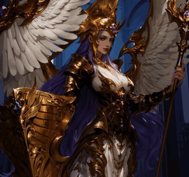 雅典娜技能界面截图，显示其一技能‘神圣庇护’、二技能‘战神祝福’及终结技‘雅典娜之佑’的详细描述